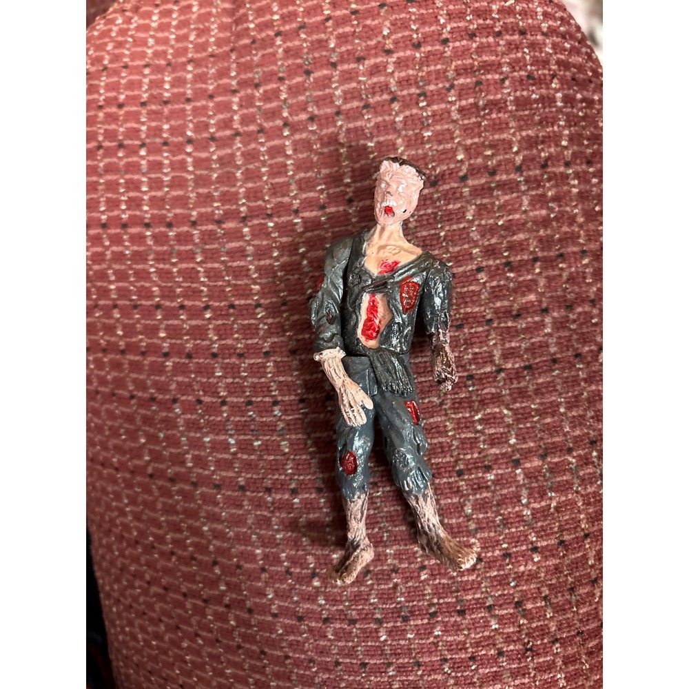 Vintage Zombie Action Figure Horror Undead Miniature Gray Red Shambling Ghoul